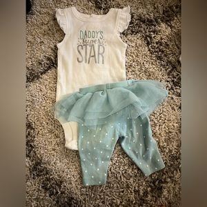 Brand New Without Tags ~ Newborn Baby Girls ~ Carters Onesie & Tutu Pants Set